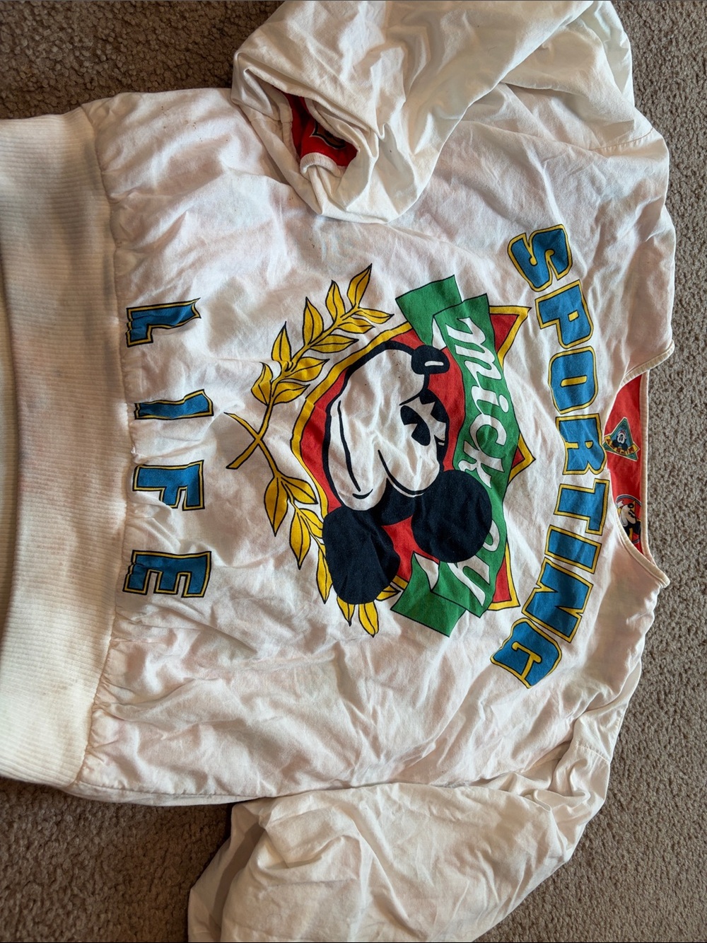 B72 vintage Mickey sporting life crew neck, 90s as seen on Princess Diana